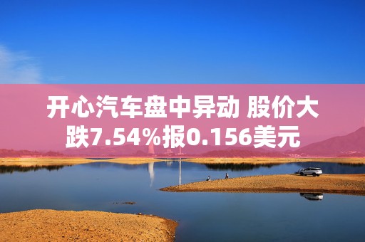 开心汽车盘中异动 股价大跌7.54%报0.156美元