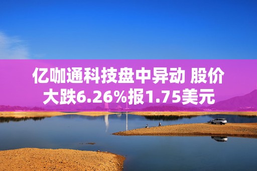 亿咖通科技盘中异动 股价大跌6.26%报1.75美元