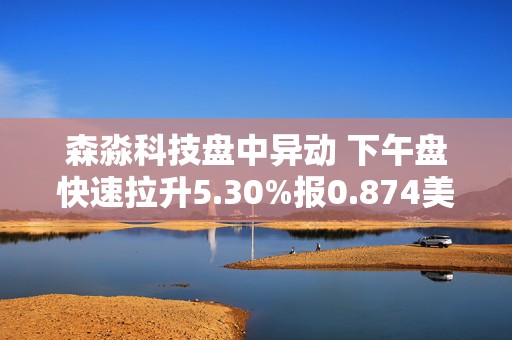 森淼科技盘中异动 下午盘快速拉升5.30%报0.874美元