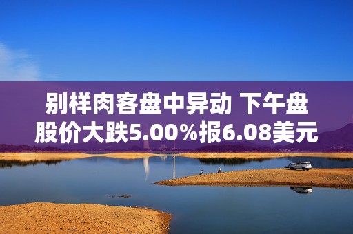 别样肉客盘中异动 下午盘股价大跌5.00%报6.08美元