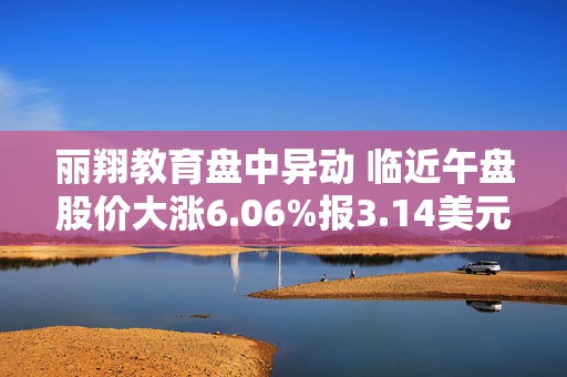 丽翔教育盘中异动 临近午盘股价大涨6.06%报3.14美元