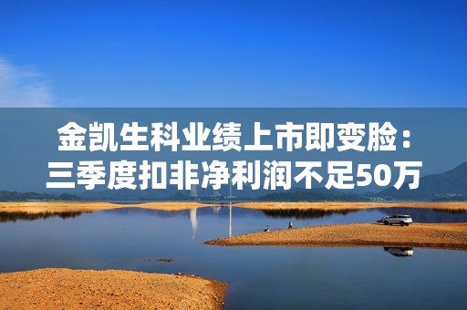 金凯生科业绩上市即变脸：三季度扣非净利润不足50万元 理财收益成为主要利润来源