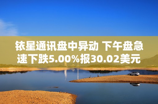 铱星通讯盘中异动 下午盘急速下跌5.00%报30.02美元